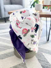 Load image into Gallery viewer, Versatile and high-quality Hit The Road toddler blanket, ideal for toddler beds, strollers, or as a travel blanket for any age.