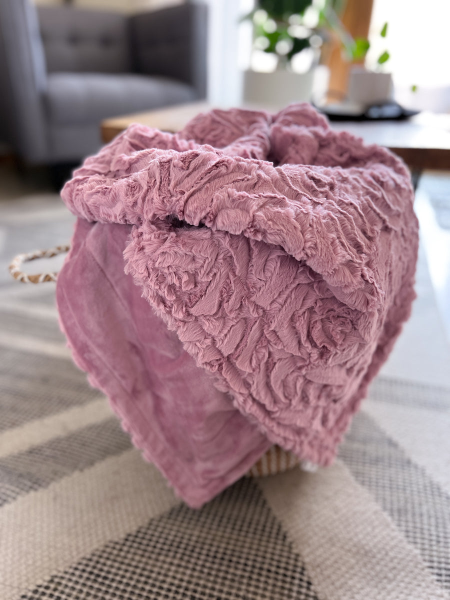 Custom made luxe hot minky blanket pink purple