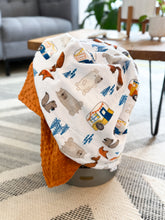 Load image into Gallery viewer, Let’s Go Camping - Toddler Minky Blanket
