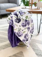 Load image into Gallery viewer, Eggplant Rosie - Toddler Minky Blanket