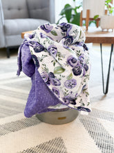 Load image into Gallery viewer, Eggplant Rosie - Toddler Minky Blanket