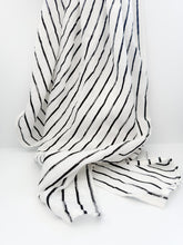 Load image into Gallery viewer, Multipurpose Black Stripe bamboo swaddle that easily transforms into a blanket or car seat cover as your baby grows.