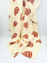 Load image into Gallery viewer, Versatile Rainbow bamboo swaddle, easily transitioning from a cozy swaddle to a blanket or car seat cover.