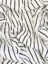 Load image into Gallery viewer, Sustainable and hypoallergenic Black Stripe bamboo swaddle, a thoughtful gift for new parents who care about comfort and the environment.