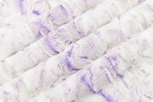 Load image into Gallery viewer, Handmade Lavender Snowy Owl Toddler Luxe Minky Blanket, machine washable and perfect for everyday use.