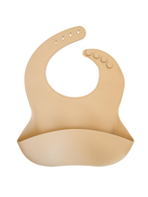 Load image into Gallery viewer, Flexible silicone bibs in multiple colors, designed to reduce mess for busy parents.