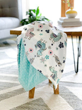 Load image into Gallery viewer, Blankets - Blush Llama - Soft Baby Minky Blanket