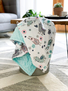 Blankets - Blush Llama - Soft Toddler Minky Blanket