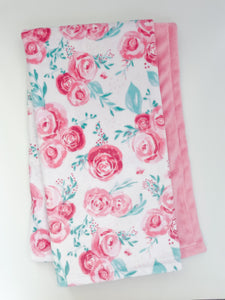 Blankets - Blush Rosie - Soft Baby Minky Blanket
