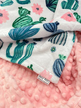 Load image into Gallery viewer, Blankets - Cactus Bloom - Soft Baby Minky Blanket