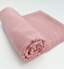 Load image into Gallery viewer, Dusty Rose Bamboo Swaddle