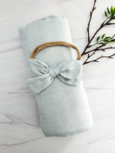 Load image into Gallery viewer, Frosty Mint Bamboo Swaddle