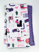 Load image into Gallery viewer, Fuchsia Hit The Road - Soft Baby Minky Blanket