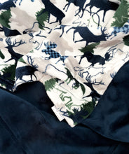 Load image into Gallery viewer, Navy Forest Park - Soft Baby Minky Blanket