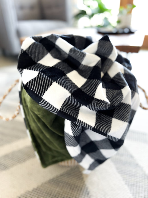 Black Buffalo Check - Adult Minky Blanket