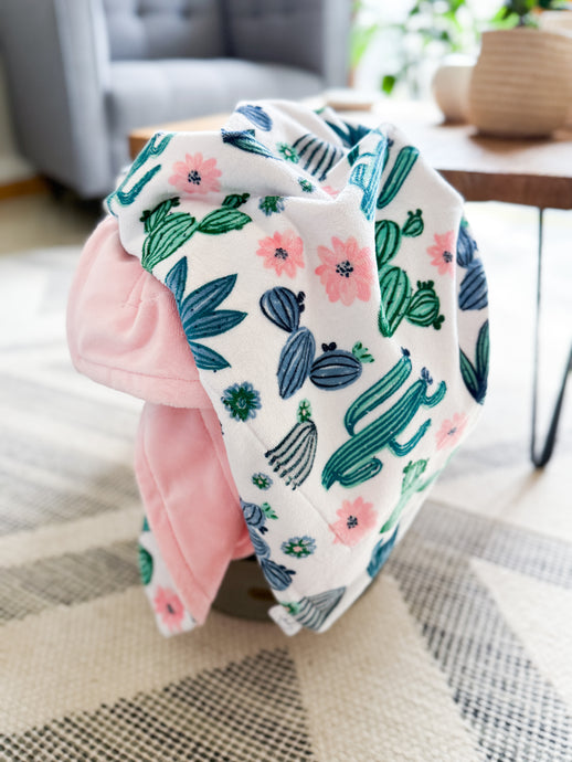 Cactus Blooms - Toddler Minky Blanket