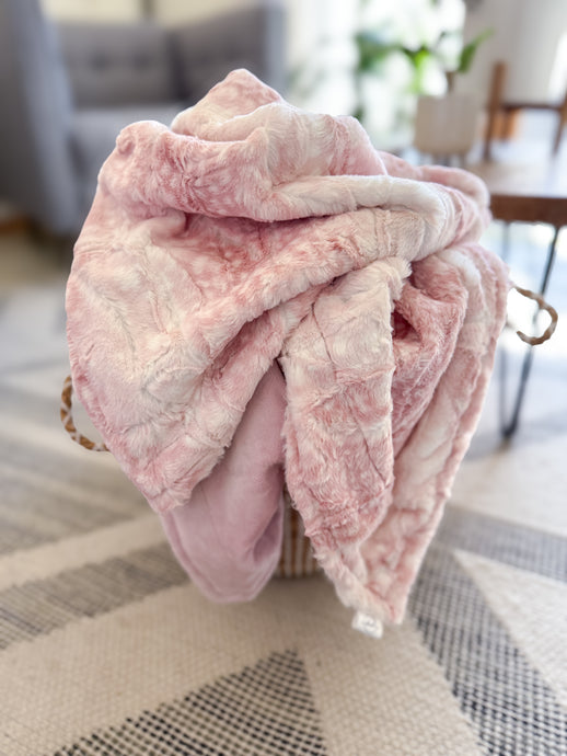 Rosewater Fawn - XL Adult Luxe Minky Blanket