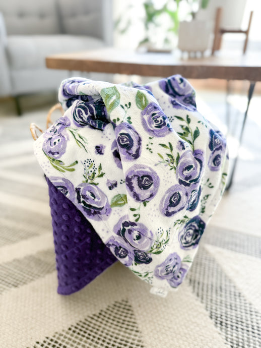 Eggplant Rosie - Youth Minky Blanket
