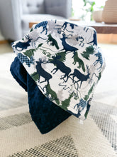 Load image into Gallery viewer, Navy Forest Park - Youth Minky Blanket