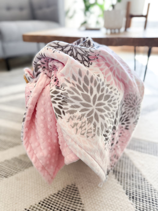 Blush Blooms - Youth Minky Blanket