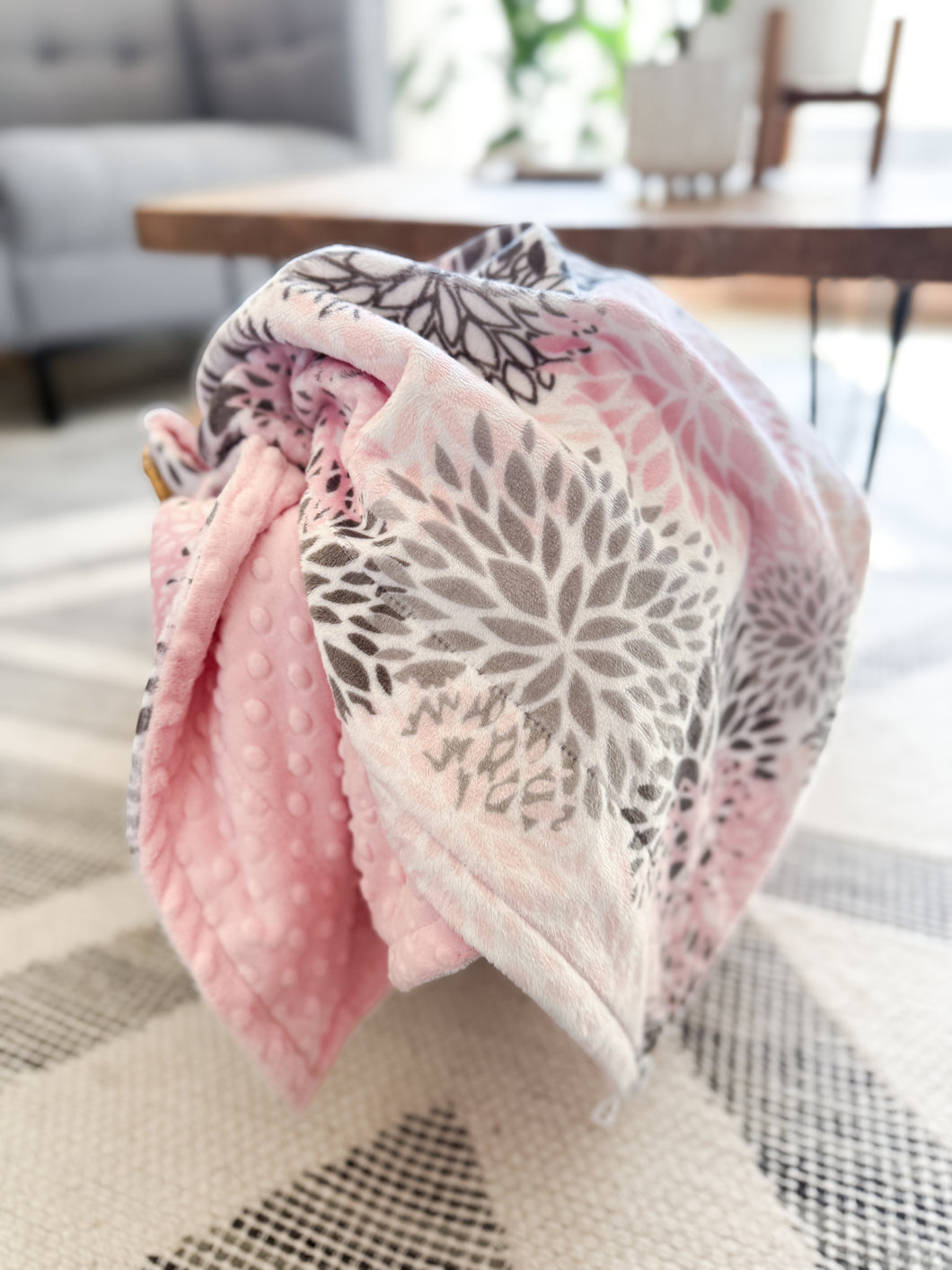 Blush Blooms - Youth Minky Blanket
