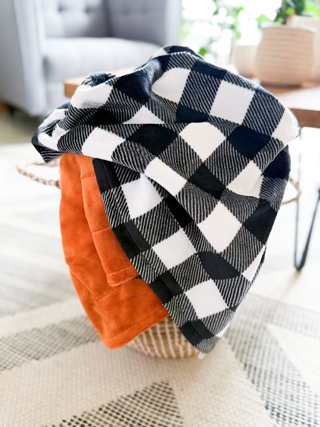 Black Buffalo Check - Adult Minky Blanket