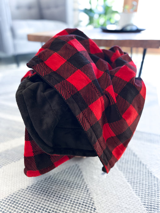 Scarlet Buffalo Check - Youth Minky Blanket