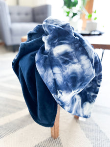 Navy Tie Dye - Baby Minky Blanket