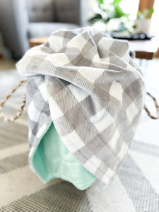 Steel Buffalo Check - Adult Minky Blanket