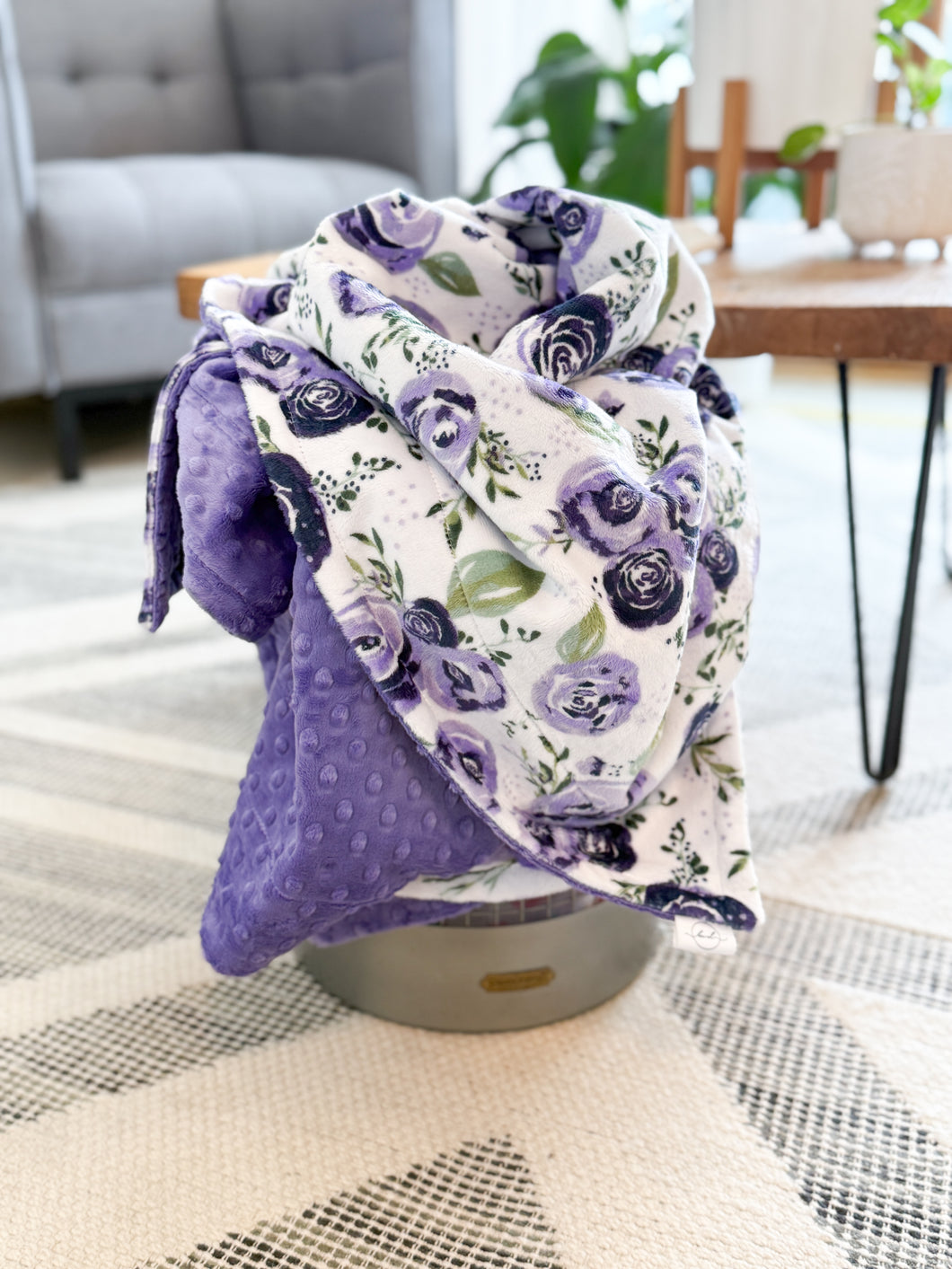 Eggplant Rosie - Toddler Minky Blanket