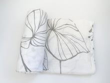 Load image into Gallery viewer, Gray Floral Bamboo Swaddle