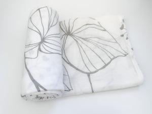 Gray Floral Bamboo Swaddle