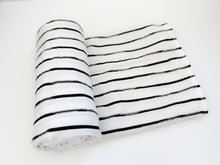 Load image into Gallery viewer, Black Stripe Bamboo Swaddle