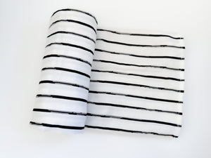 Black Stripe Bamboo Swaddle