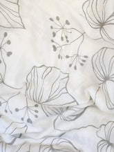 Load image into Gallery viewer, Gray Floral Bamboo Swaddle