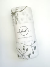 Load image into Gallery viewer, Gray Floral Bamboo Swaddle