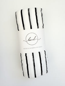 Black Stripe Bamboo Swaddle