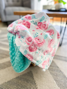 Blankets - Blush Rosie - Soft Youth Minky Blanket