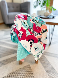 Blankets - Papaya Blossom - Soft Baby Minky Blanket