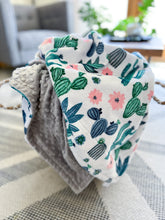 Load image into Gallery viewer, Cactus - Soft Youth Minky Blanket