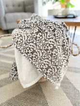Load image into Gallery viewer, Charcoal Damask - Soft Adult Minky Blanket