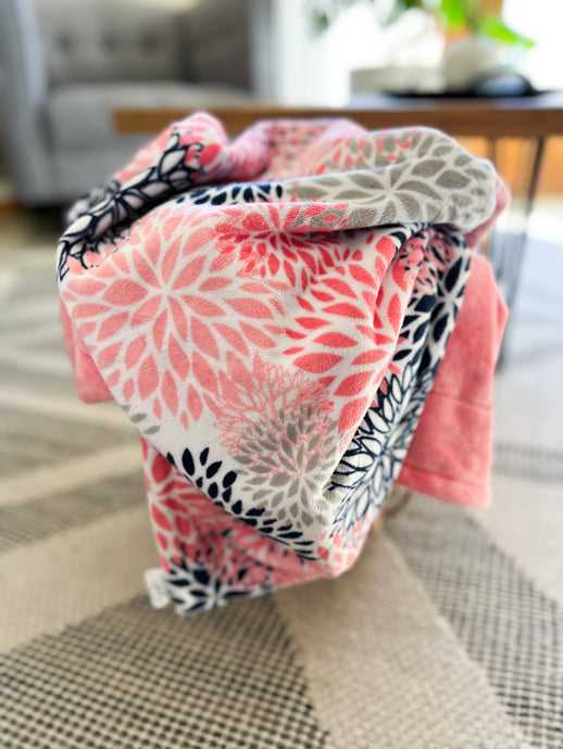 Coral Blooms - Soft Youth Minky Blanket