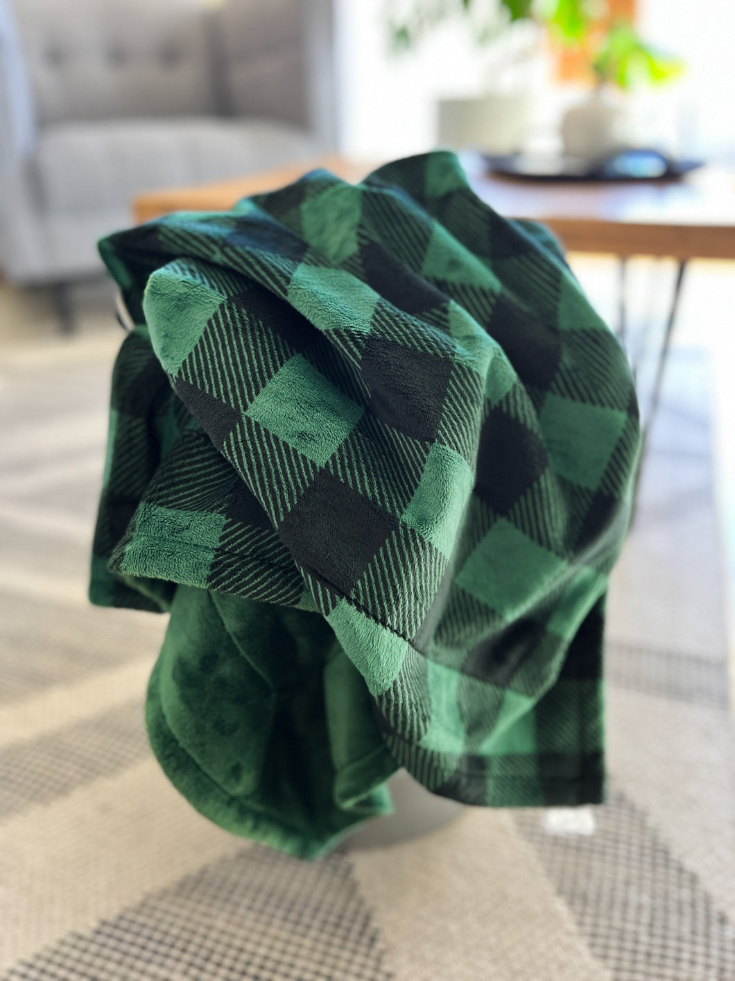 Evergreen Buffalo Check - Soft Toddler Minky Blanket