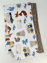 Load image into Gallery viewer, Let’s Go Camping - Soft Baby Minky Blanket