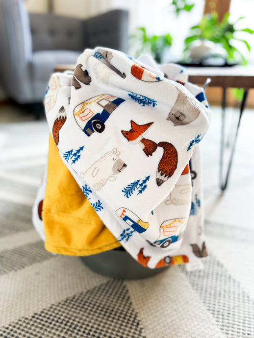 Let’s Go Camping - Soft Toddler Minky Blanket