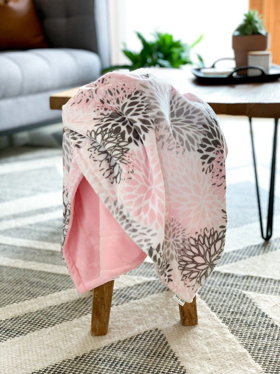 Blankets - Blush Blooms - Soft Baby Minky Blanket