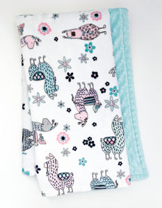 Blankets - Blush Llama - Soft Baby Minky Blanket
