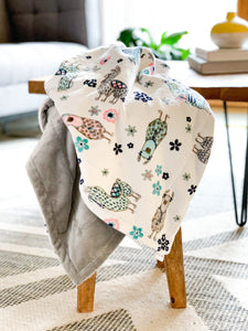 Blankets - Blush Llama - Soft Baby Minky Blanket