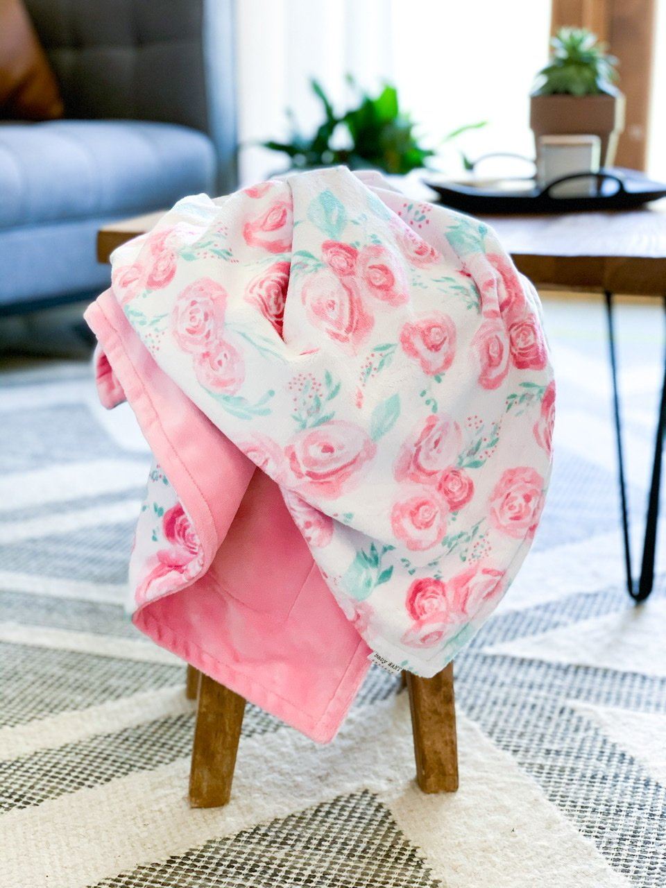 Blankets - Blush Rosie - Soft Baby Minky Blanket