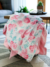 Load image into Gallery viewer, Blankets - Blush Rosie - Soft Youth Minky Blanket
